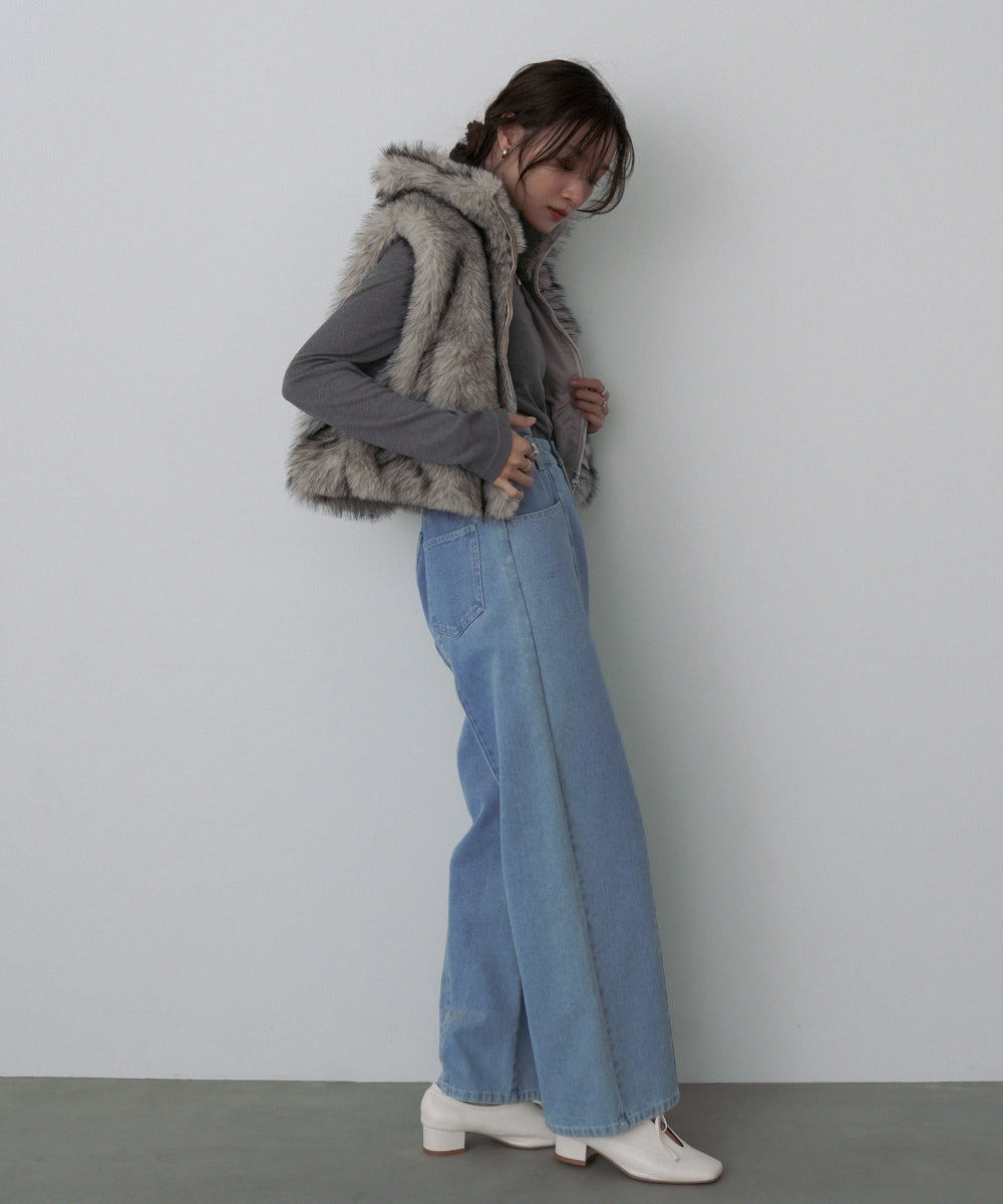 ミックスファーＷジップベスト