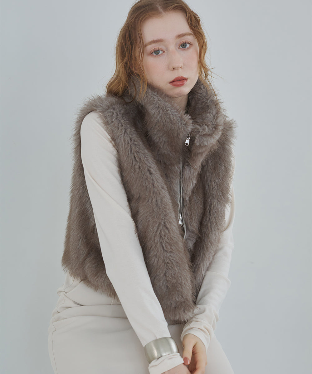 ミックスファーＷジップベスト