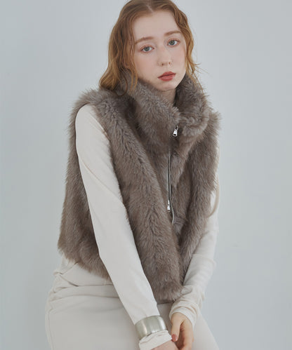 ミックスファーＷジップベスト