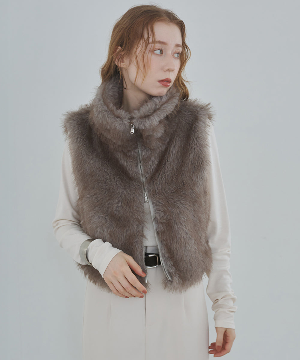 ミックスファーＷジップベスト