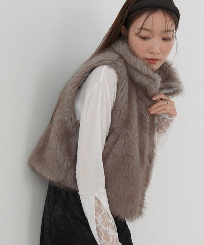 ミックスファーＷジップベスト