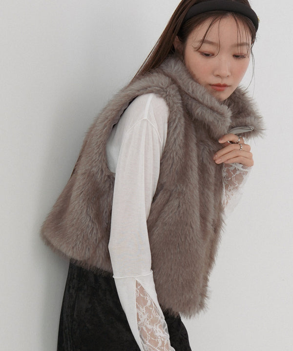 ミックスファーＷジップベスト