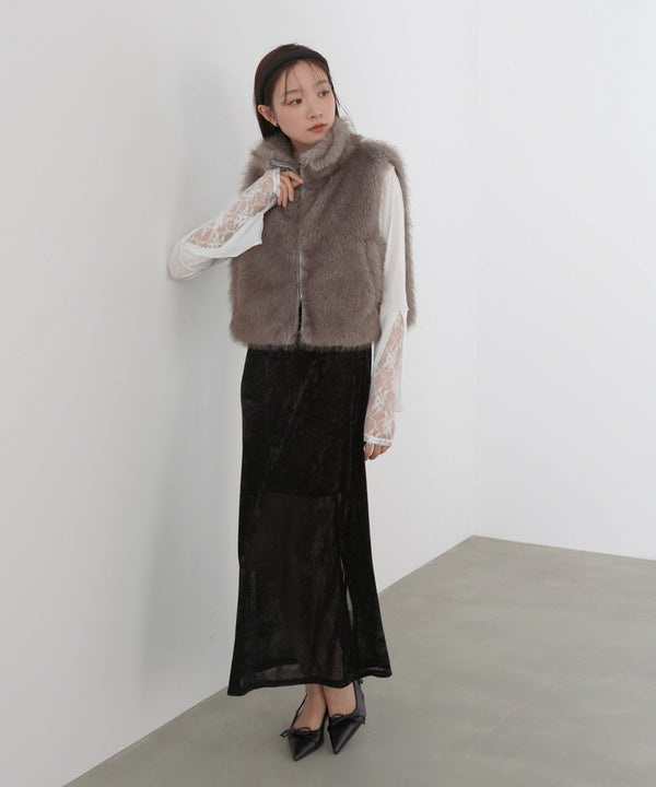 ミックスファーＷジップベスト