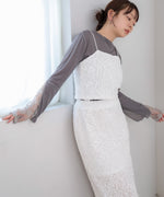 コード刺繍ベロアビスチェ