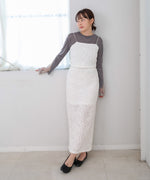 コード刺繍ベロアビスチェ