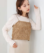 コード刺繍ベロアビスチェ