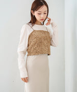 コード刺繍ベロアビスチェ