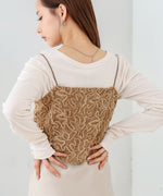 コード刺繍ベロアビスチェ