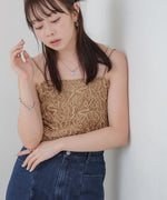 コード刺繍ベロアビスチェ