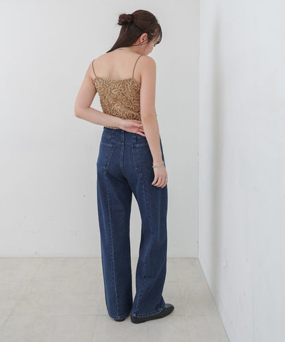 コード刺繍ベロアビスチェ