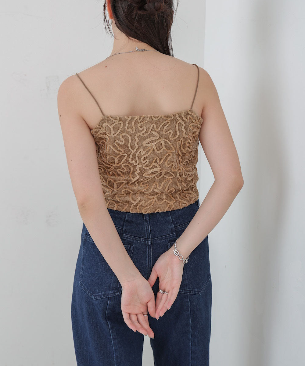 コード刺繍ベロアビスチェ