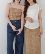 コード刺繍ベロアビスチェ