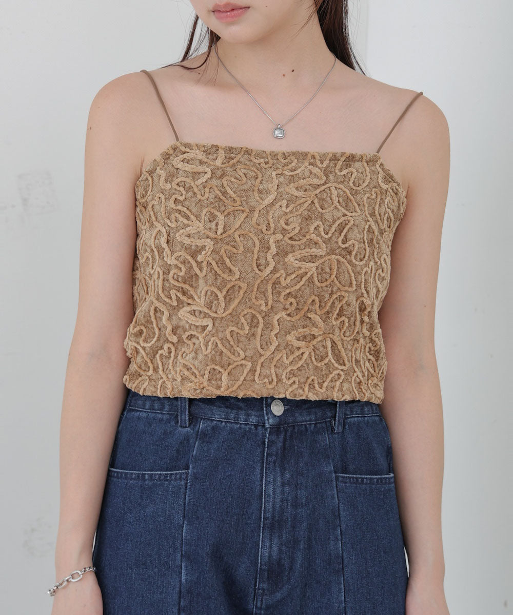 コード刺繍ベロアビスチェ