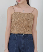 コード刺繍ベロアビスチェ