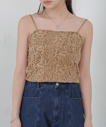 コード刺繍ベロアビスチェ