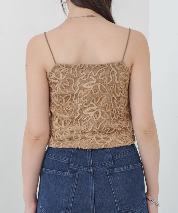 コード刺繍ベロアビスチェ