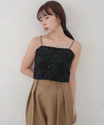 コード刺繍ベロアビスチェ