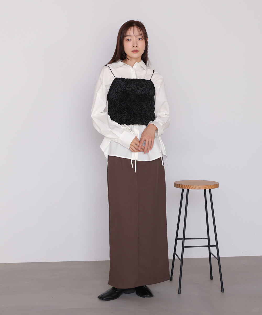 コード刺繍ベロアビスチェ