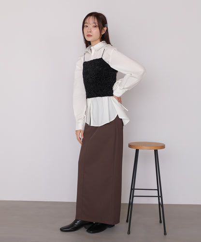 コード刺繍ベロアビスチェ