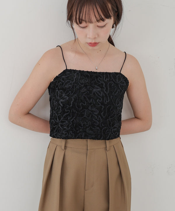 コード刺繍ベロアビスチェ