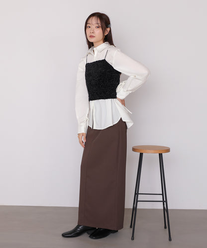 コード刺繍ベロアビスチェ