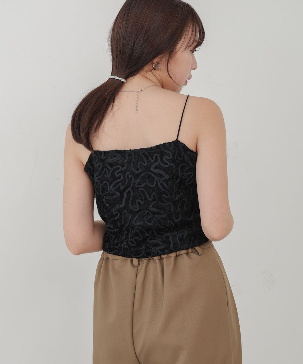 コード刺繍ベロアビスチェ