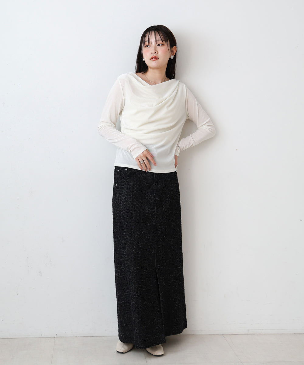 シアーベロアドレーププルオーバー – Bab