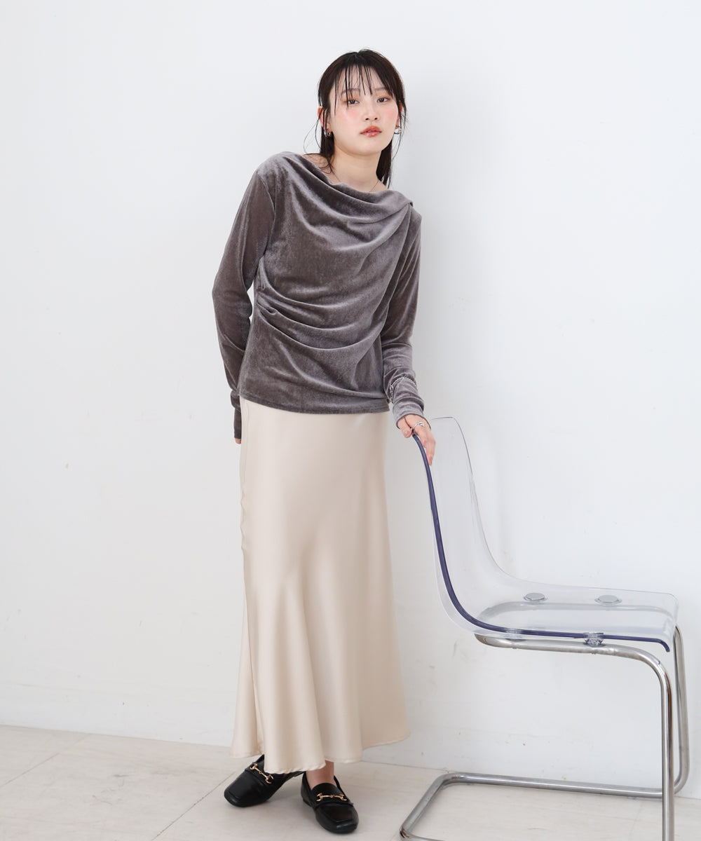 シアーベロアドレーププルオーバー – Bab