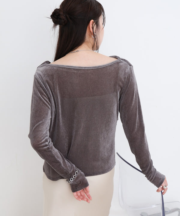 シアーベロアドレーププルオーバー