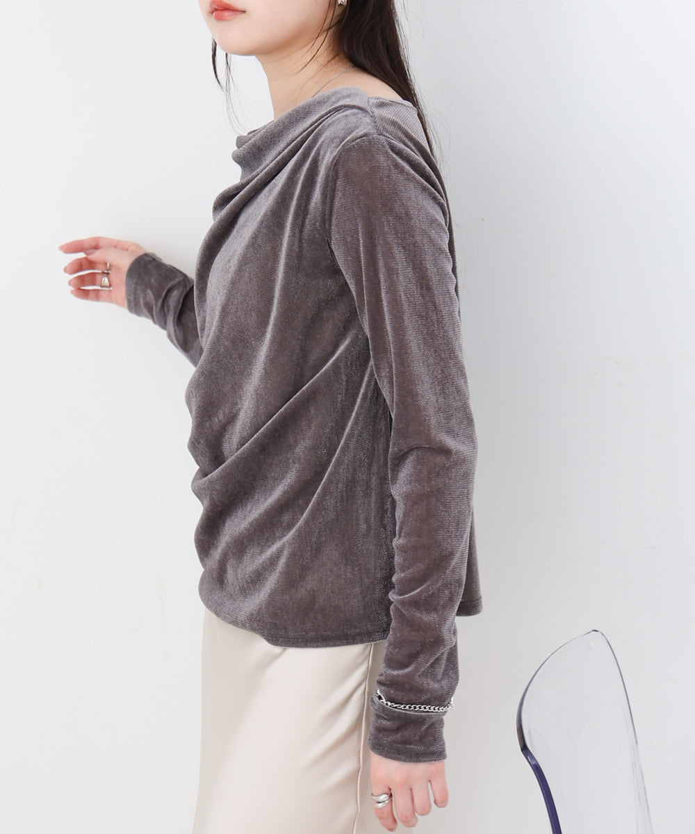 シアーベロアドレーププルオーバー