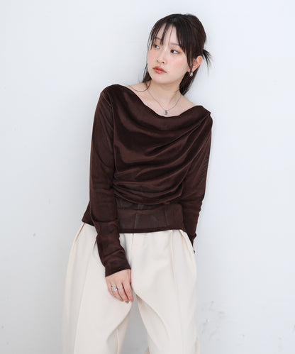 シアーベロアドレーププルオーバー