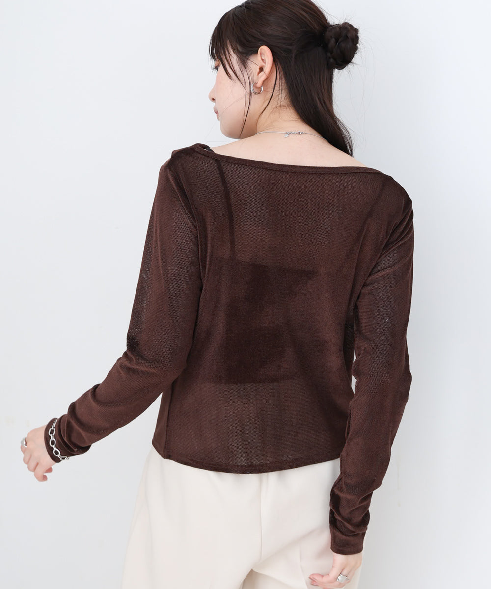 シアーベロアドレーププルオーバー