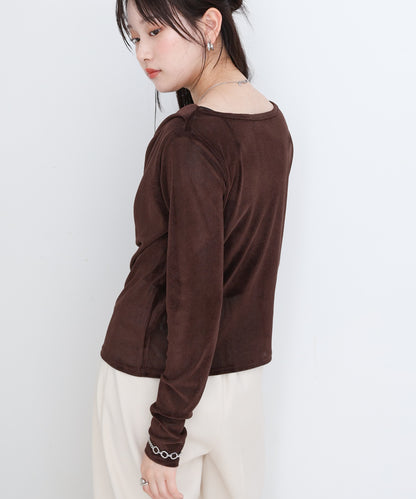 シアーベロアドレーププルオーバー