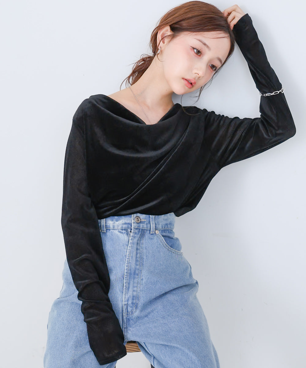 シアーベロアドレーププルオーバー