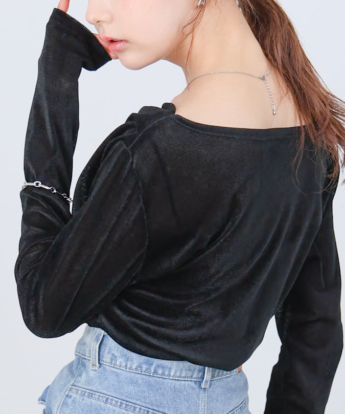 シアーベロアドレーププルオーバー