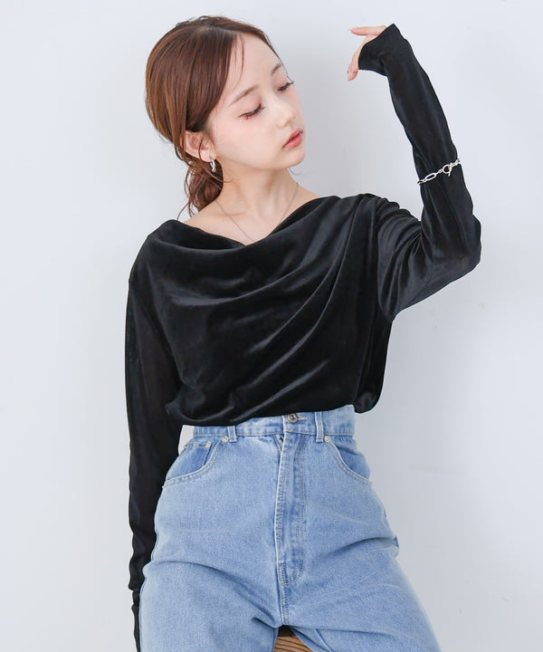 シアーベロアドレーププルオーバー