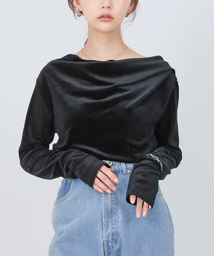 シアーベロアドレーププルオーバー