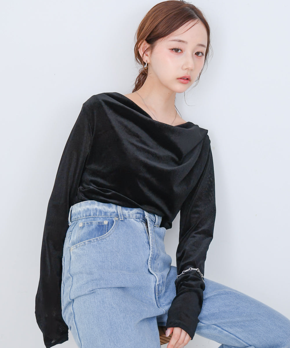 シアーベロアドレーププルオーバー