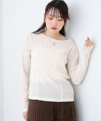 シアーベロアビスチェドッキングプルオーバー