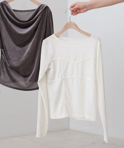 シアーベロアビスチェドッキングプルオーバー