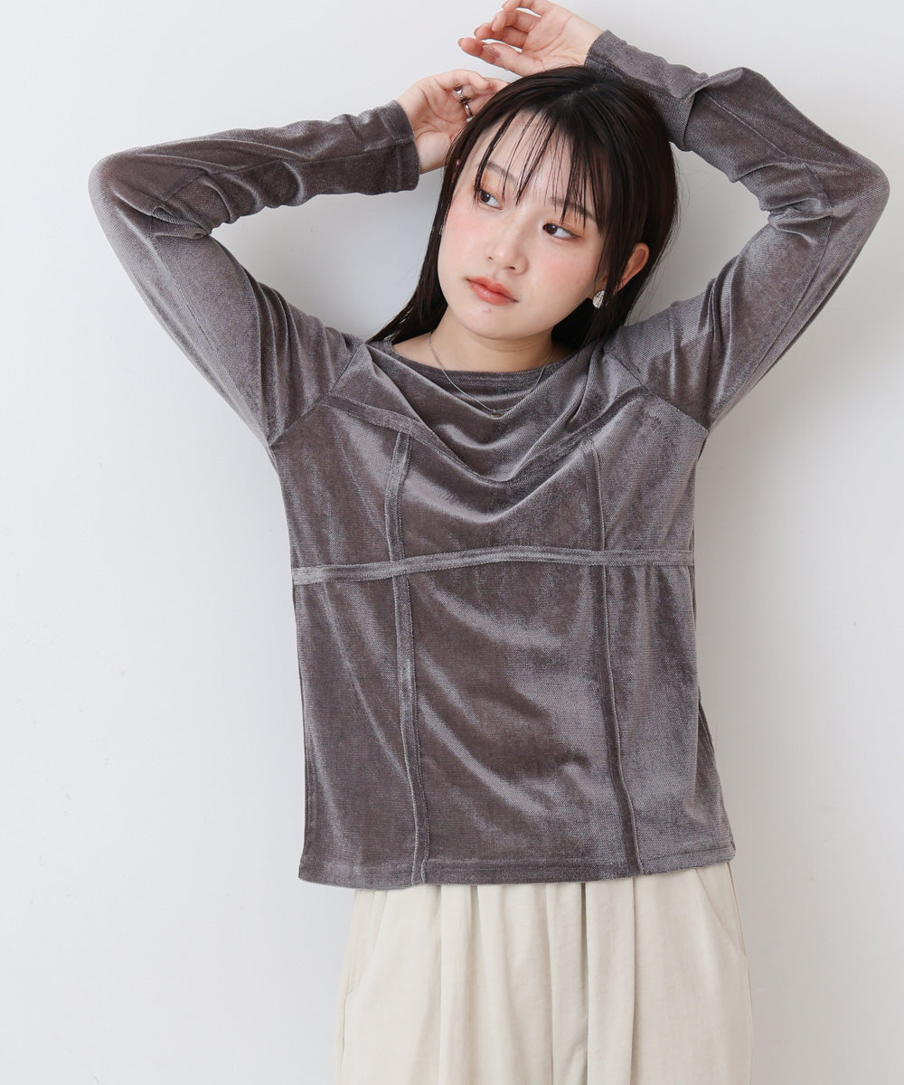 シアーベロアビスチェドッキングプルオーバー