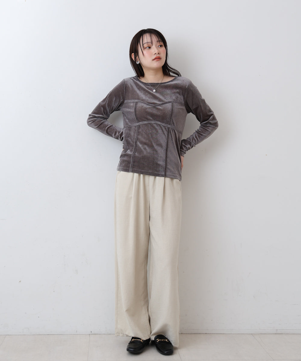 シアーベロアビスチェドッキングプルオーバー