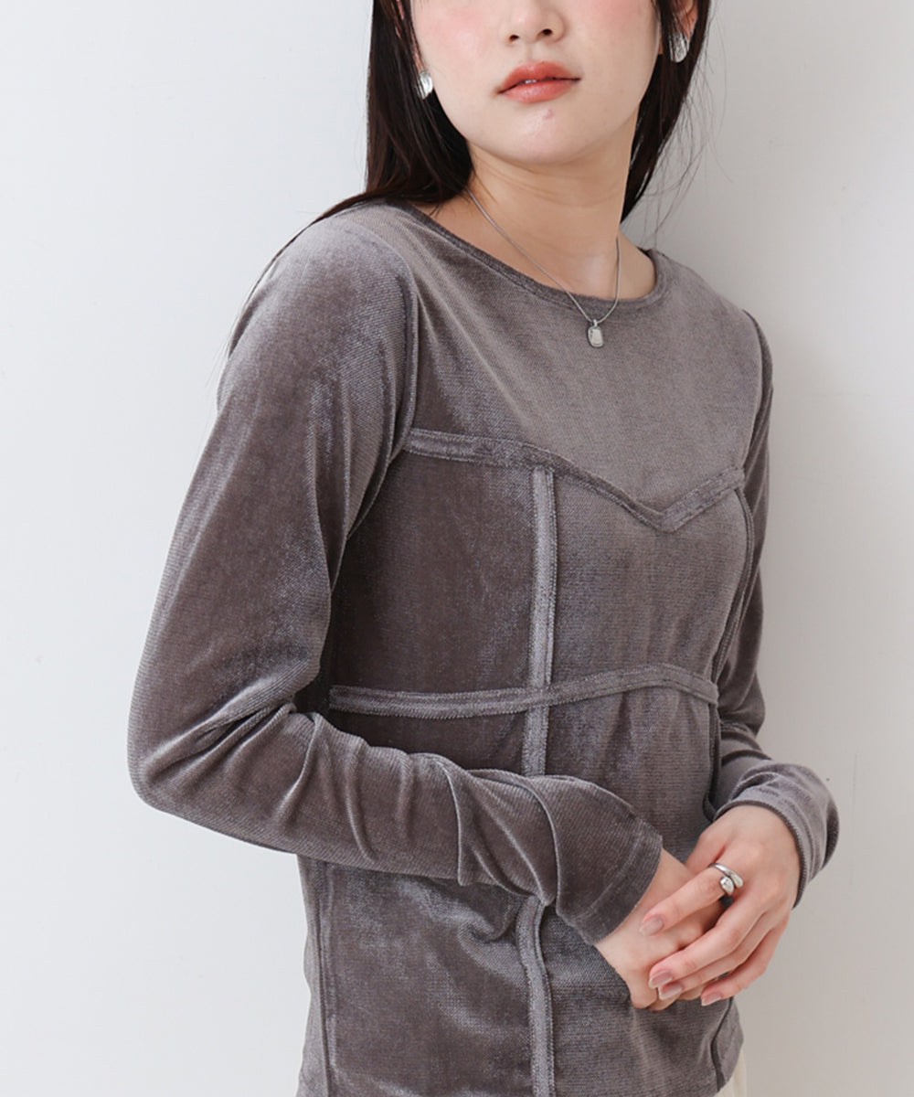 シアーベロアビスチェドッキングプルオーバー