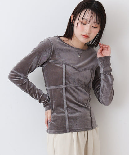 シアーベロアビスチェドッキングプルオーバー