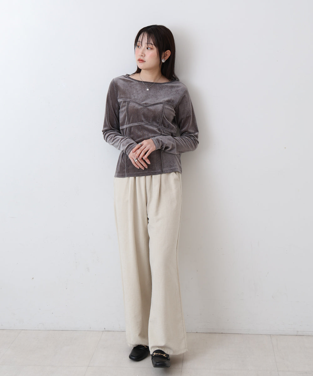 シアーベロアビスチェドッキングプルオーバー