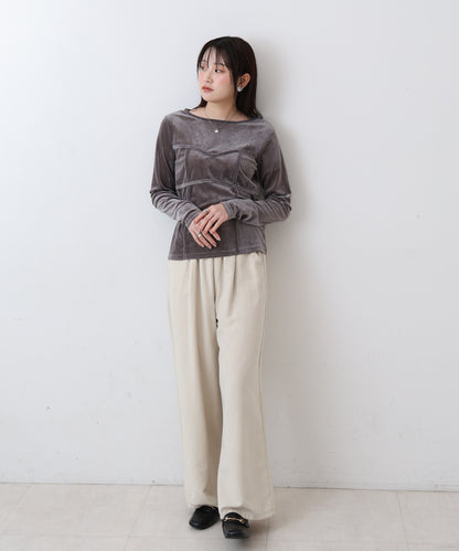 シアーベロアビスチェドッキングプルオーバー