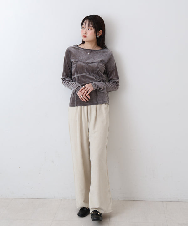 シアーベロアビスチェドッキングプルオーバー