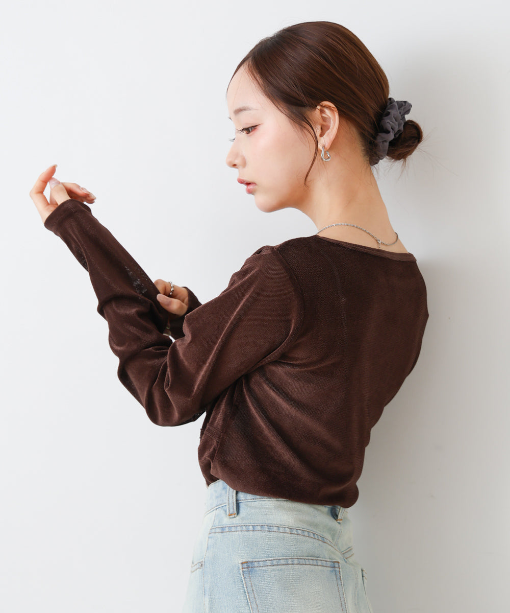 シアーベロアビスチェドッキングプルオーバー