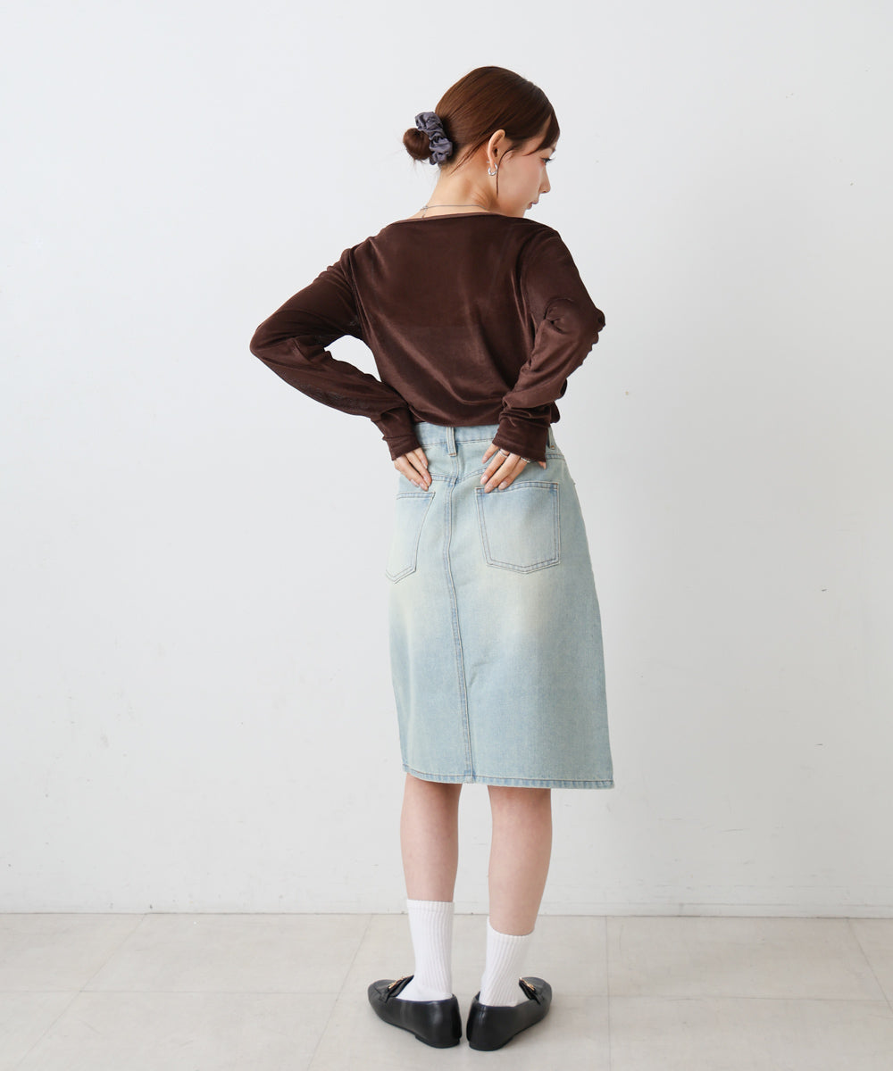 シアーベロアビスチェドッキングプルオーバー