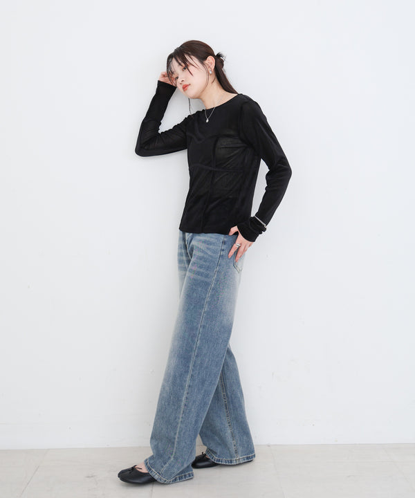 シアーベロアビスチェドッキングプルオーバー